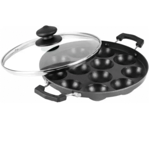 ALUMINIUM DIE CASTING NON-STICK COOKWARE 	Grill Appam (Glass Lid) 12 Bowl