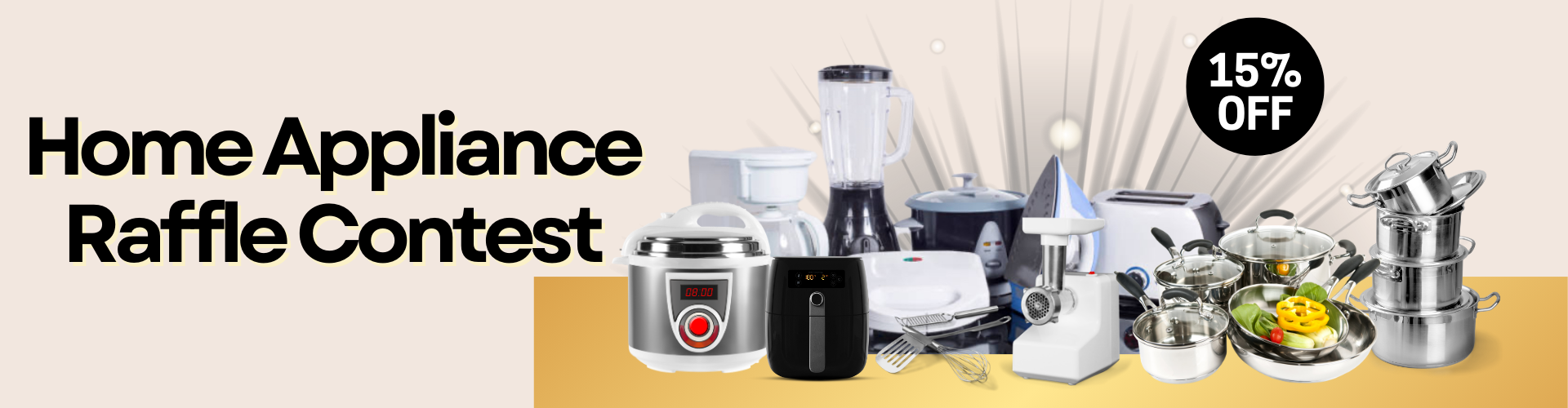 Black And Beige Modern Kitchen Appliances Sale Facebook Cover (4)