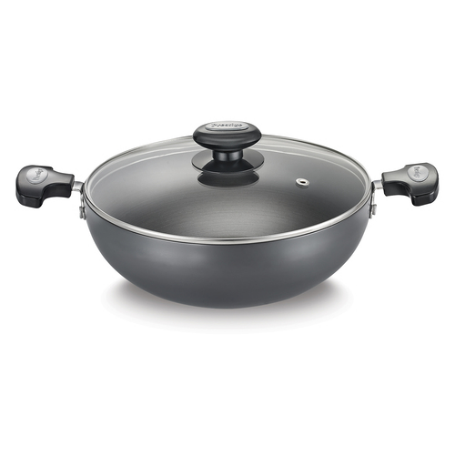 HARD ANODISED PLUS COOKWARE Kadai 20cm With Glass Lid