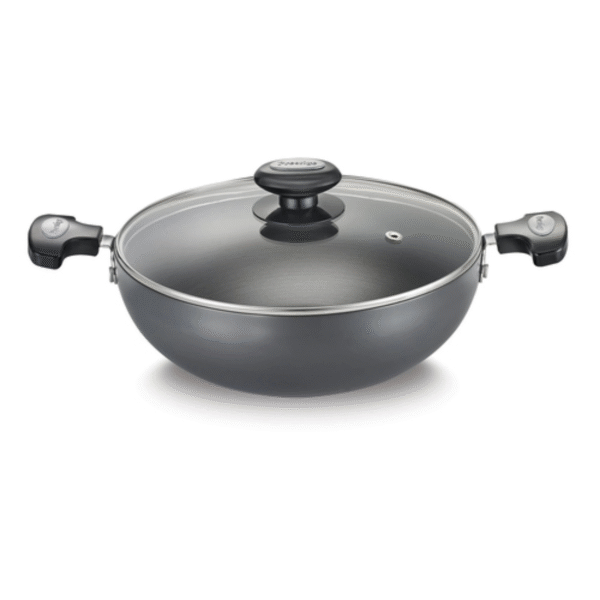 HARD ANODISED PLUS COOKWARE Kadai 30cm With Glass Lid