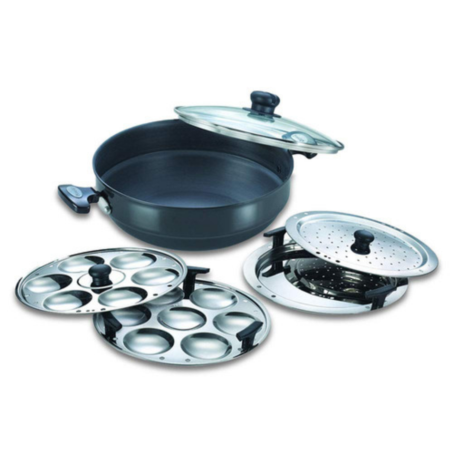HARD ANODISED PLUS COOKWARE Multi-Kadai 28cm