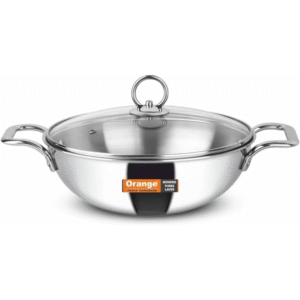 HONEYCOMB TRIPLY DEEP KADAI WITH GLASS LID DEEP KADAI 200 mm (2.0 LTRS)