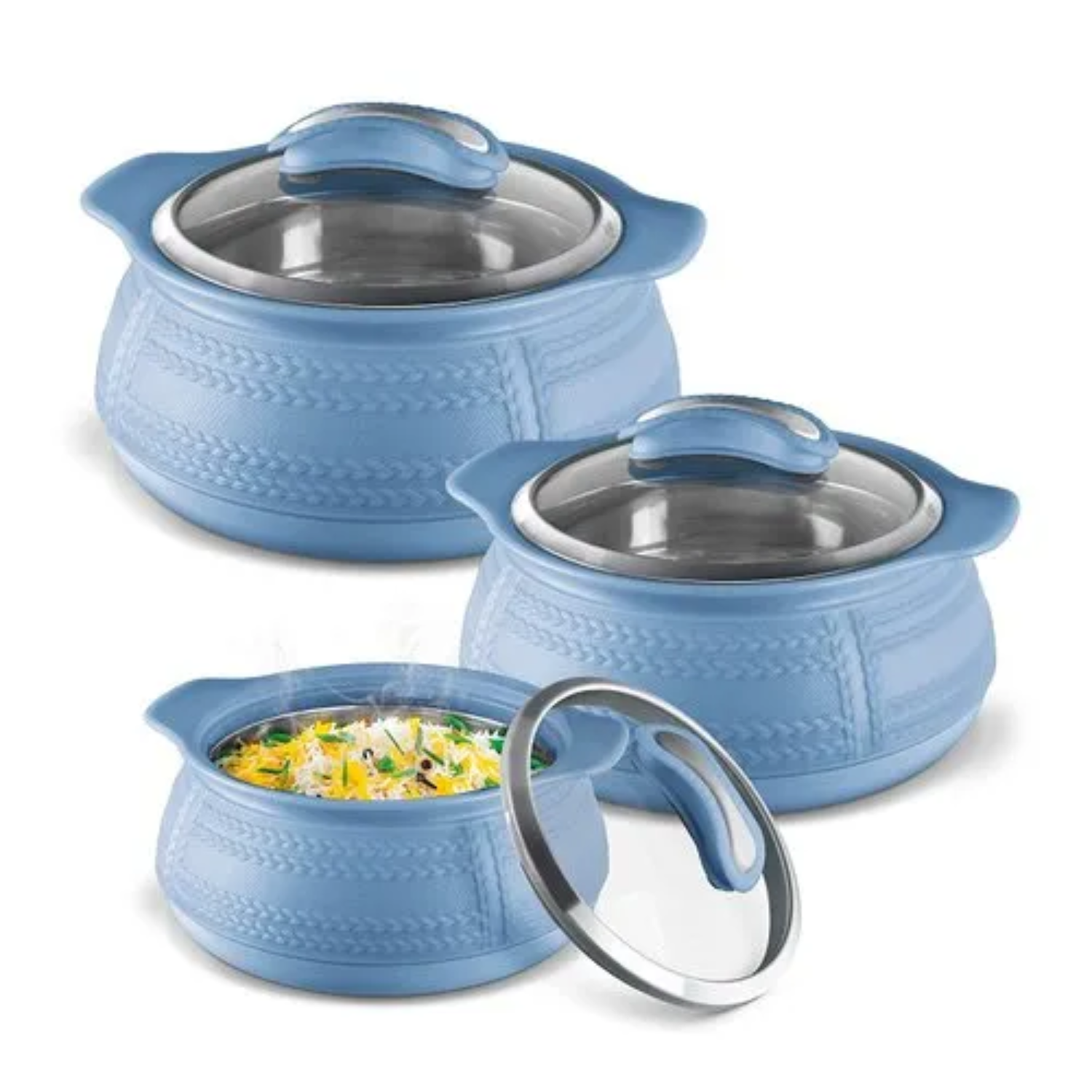 KASSEROLES WEAVE CASSEROLE JR SET(500/1000/1500)