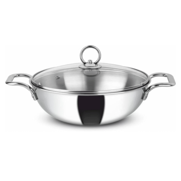 NON-STICK COOKWARE (LEGEND SERIES) 3.2 Deep Kadai (With Glass Lid) 3.5 Ltrs