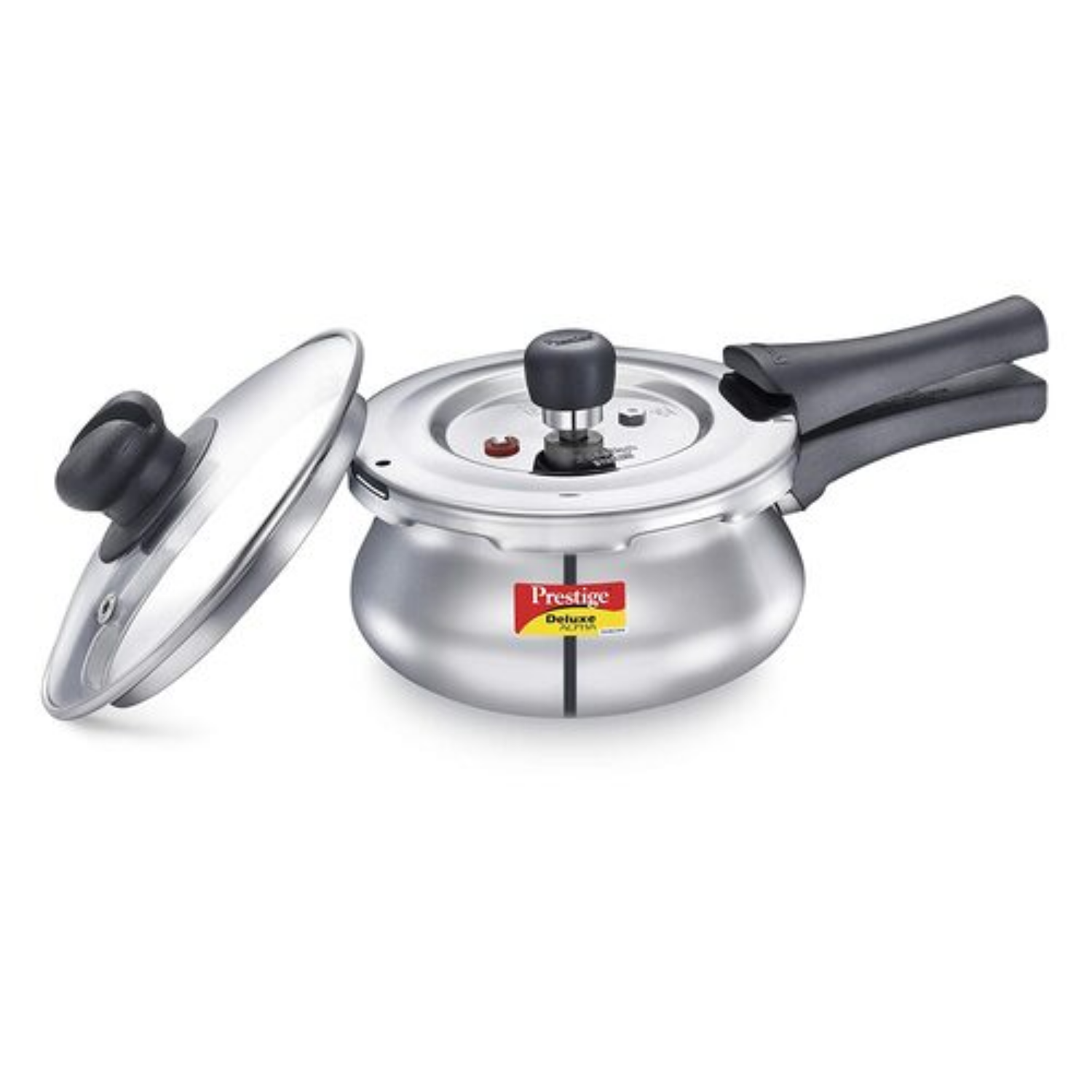 OUTER LID PRESSURE COOKER SS DELUXE ALPHA SVACHH 1.5 L With Glass Lid