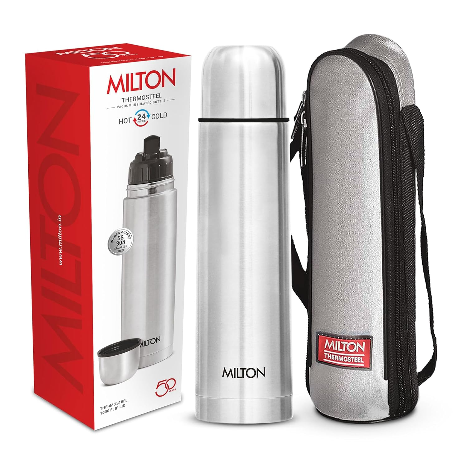 STAINLESS STEEL THERMOSTEEL 1000 ML WITH FLIP LID