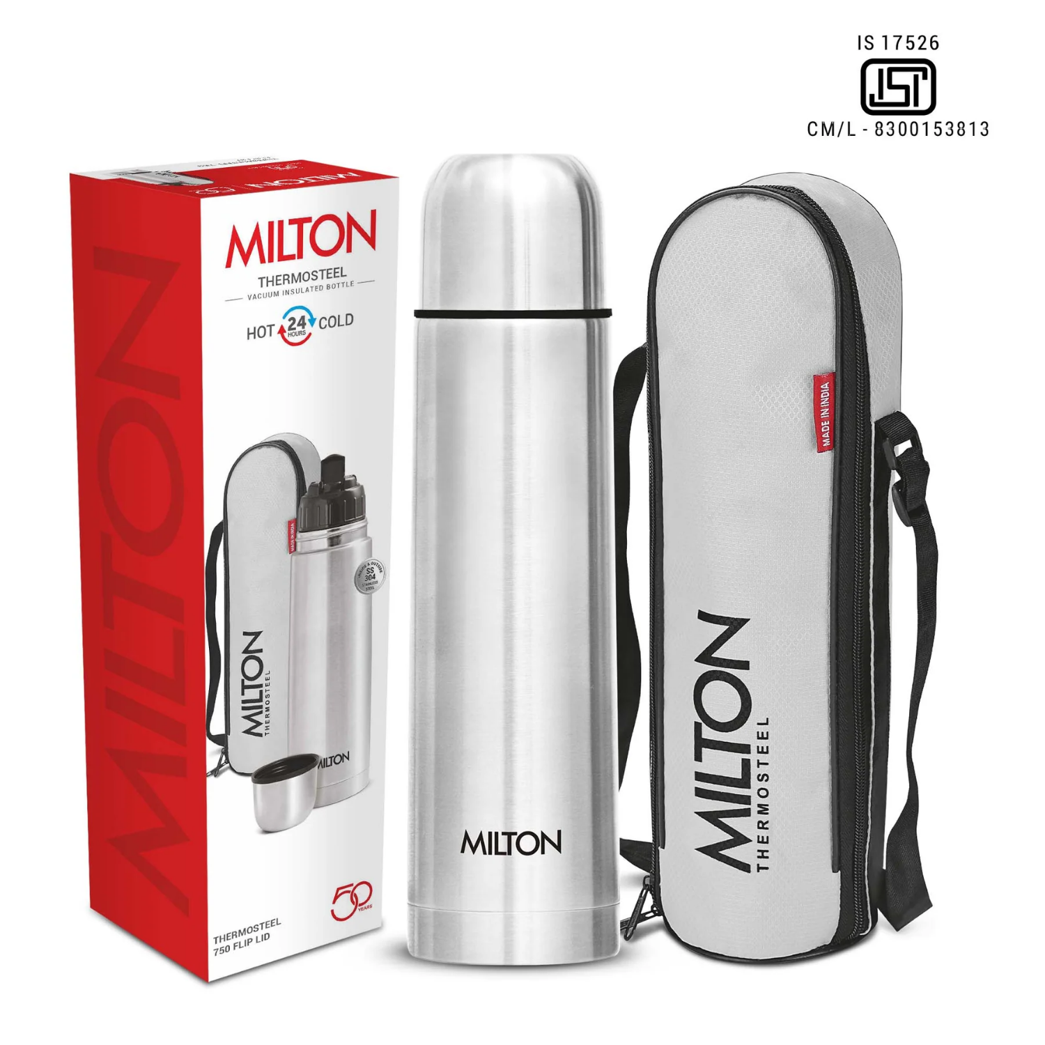STAINLESS STEEL THERMOSTEEL 750 ML WITH FLIP LID