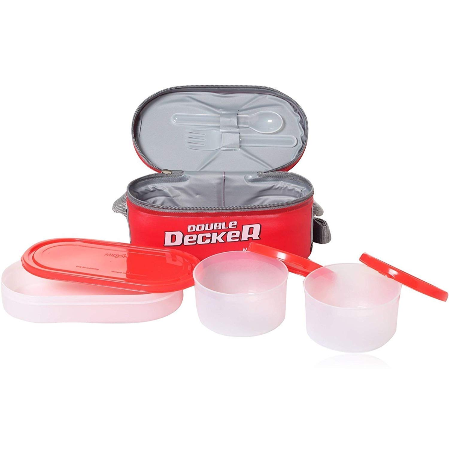 TIFFINS (SOFTLINE) DOUBLE DECKER 1 OVAL +2 ROUND CONTAINERS