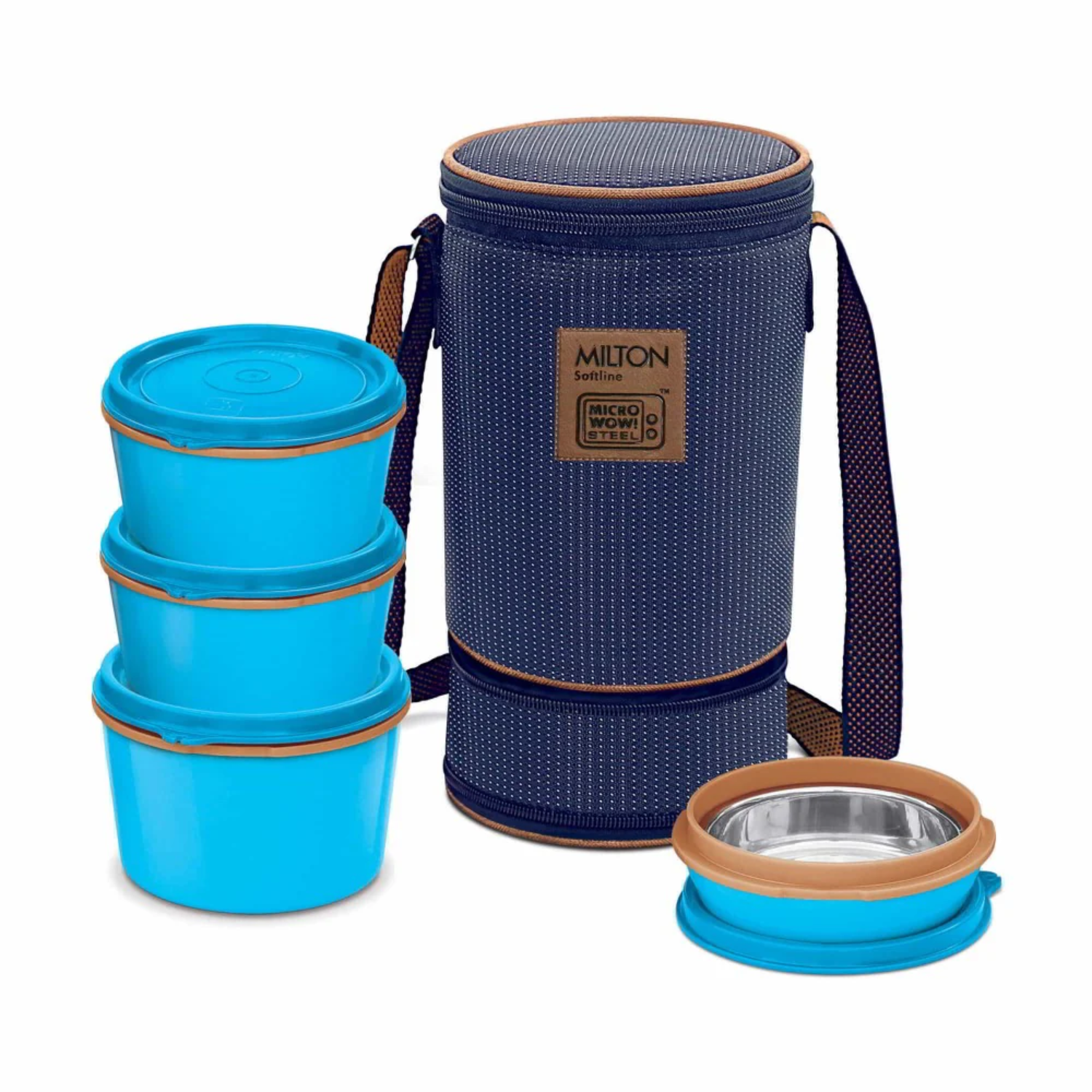 TIFFINS (SOFTLINE) FLEXI 3+1 4MICROWAVABLE CONTAINERS + 1 STELL SPOON
