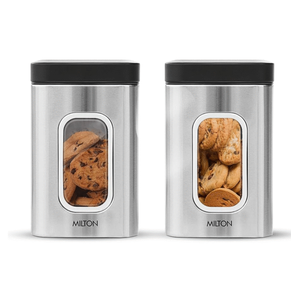 UNISTEEL JAR STEEL CLEAR SQUARE JAR 1000 X 2 PCS SET